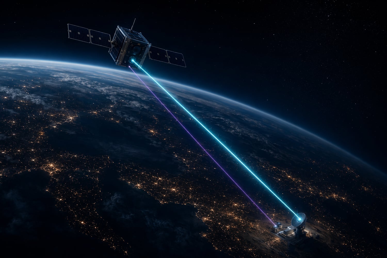 Satellite quantum link over Earth
